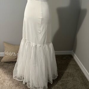 LF White Layered Maxi Skirt